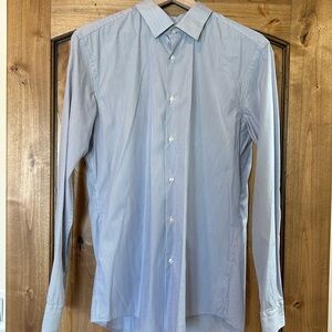 Hugo Boss Men’s Pinstripe Pale Blue and White Dress shirt
